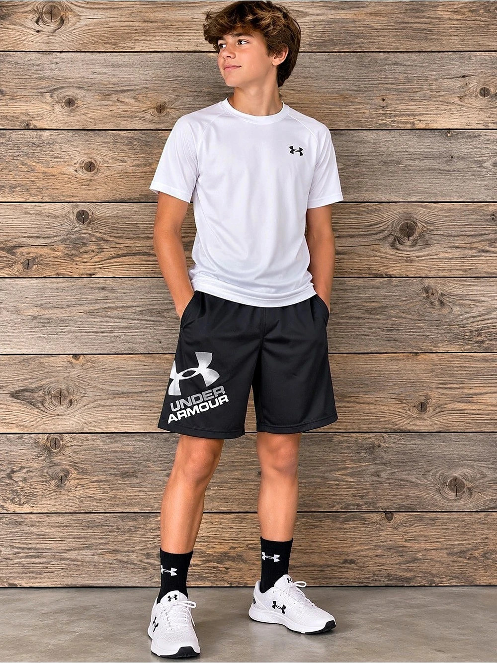 UNDER ARMOUR Boys Prototype 2.0 Logo Athletic Shorts Youth XL